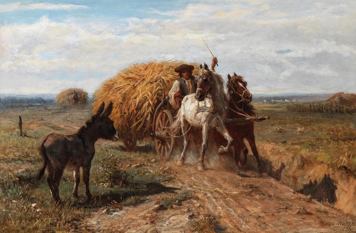 Ein Esel Auf Der Landstrase Wall Art by Otto von Thoren - High-Resolution Digital Print