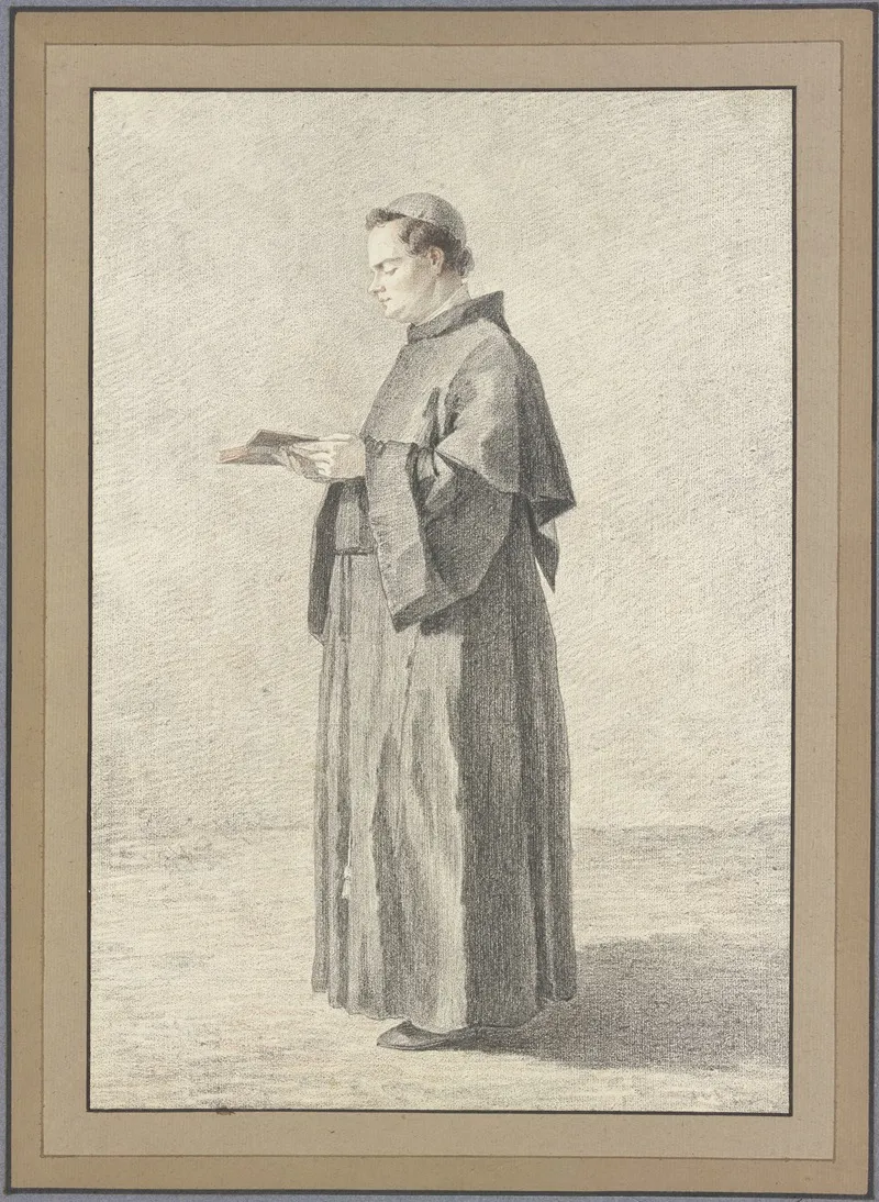 Ein Junger Geistlicher Im Profil Nach Links In Einem Buche Lesend Wall Art by Étienne Théolon - High-Resolution Digital Print