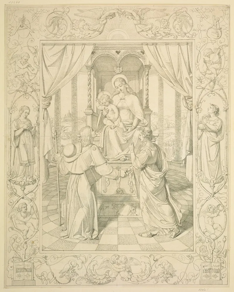 Ein Kunstler Wird Durch Die Kunst Der Religion Zugefuhrt Wall Art by Carl Christian Vogel von Vogelstein - High-Resolution Digital Print