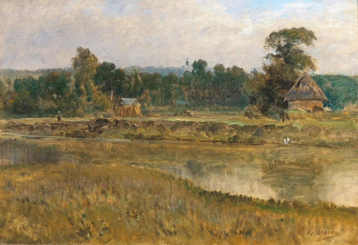 Eine Flusslandschaft Wall Art by Otto von Thoren - High-Resolution Digital Print