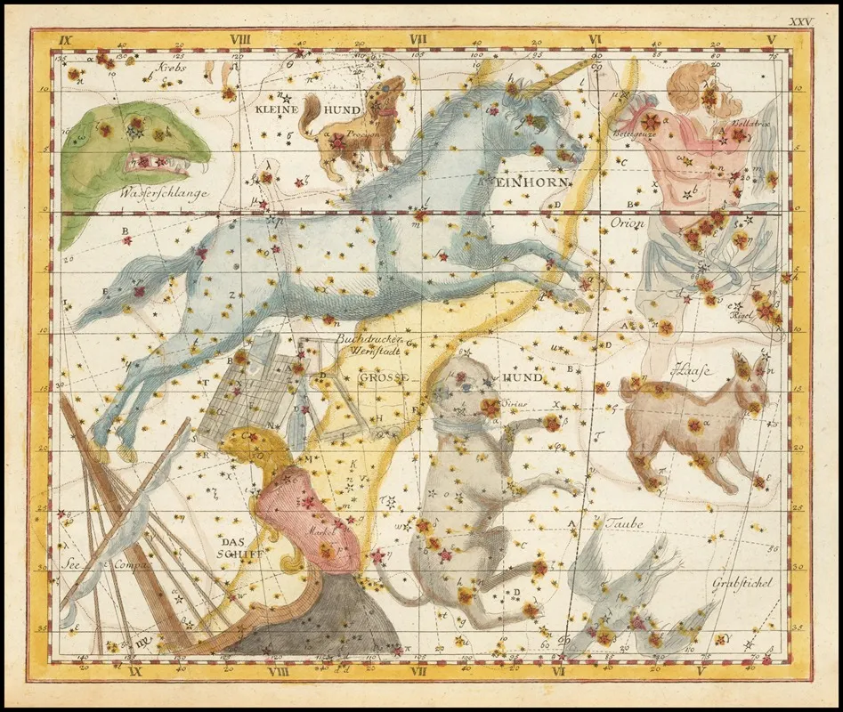 Einhorn Grosser Und Kleiner Hund Wall Art by Johann Elert Bode - High-Resolution Digital Print