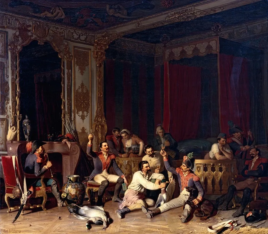 Einquartierung Franzosischer Soldaten Wall Art by Reinhard Sebastian Zimmermann - High-Resolution Digital Print