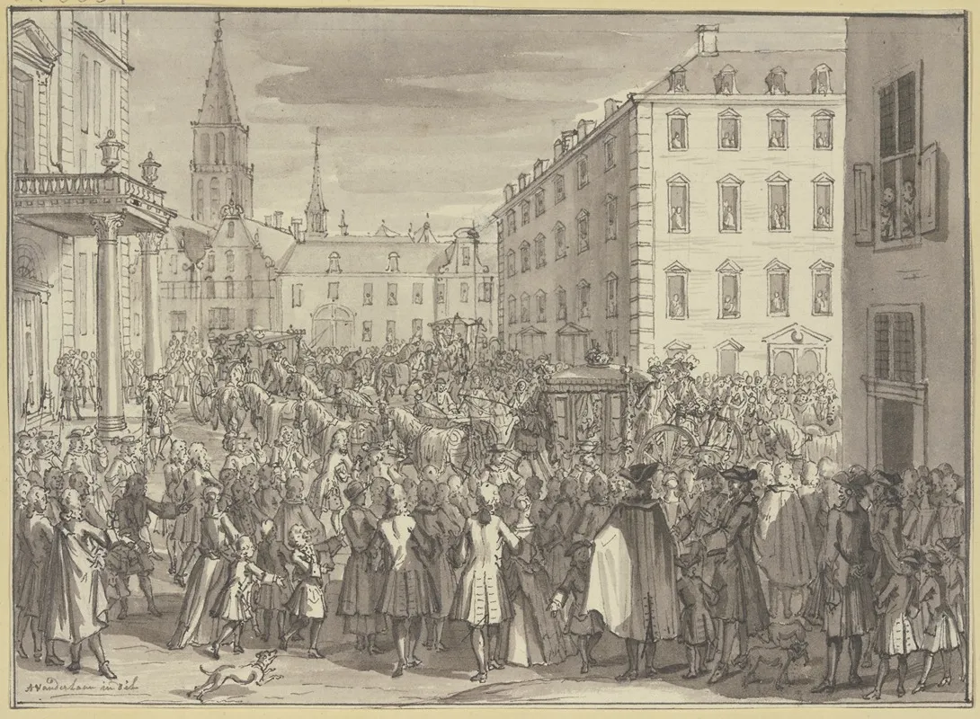 Einzug Kaisers Karl Vi Zu Prag Und Der Zwei Jungen Erzherzoginnen Amn 30 Juli 1723 Wall Art by Adolf van der Laan - High-Resolution Digital Print