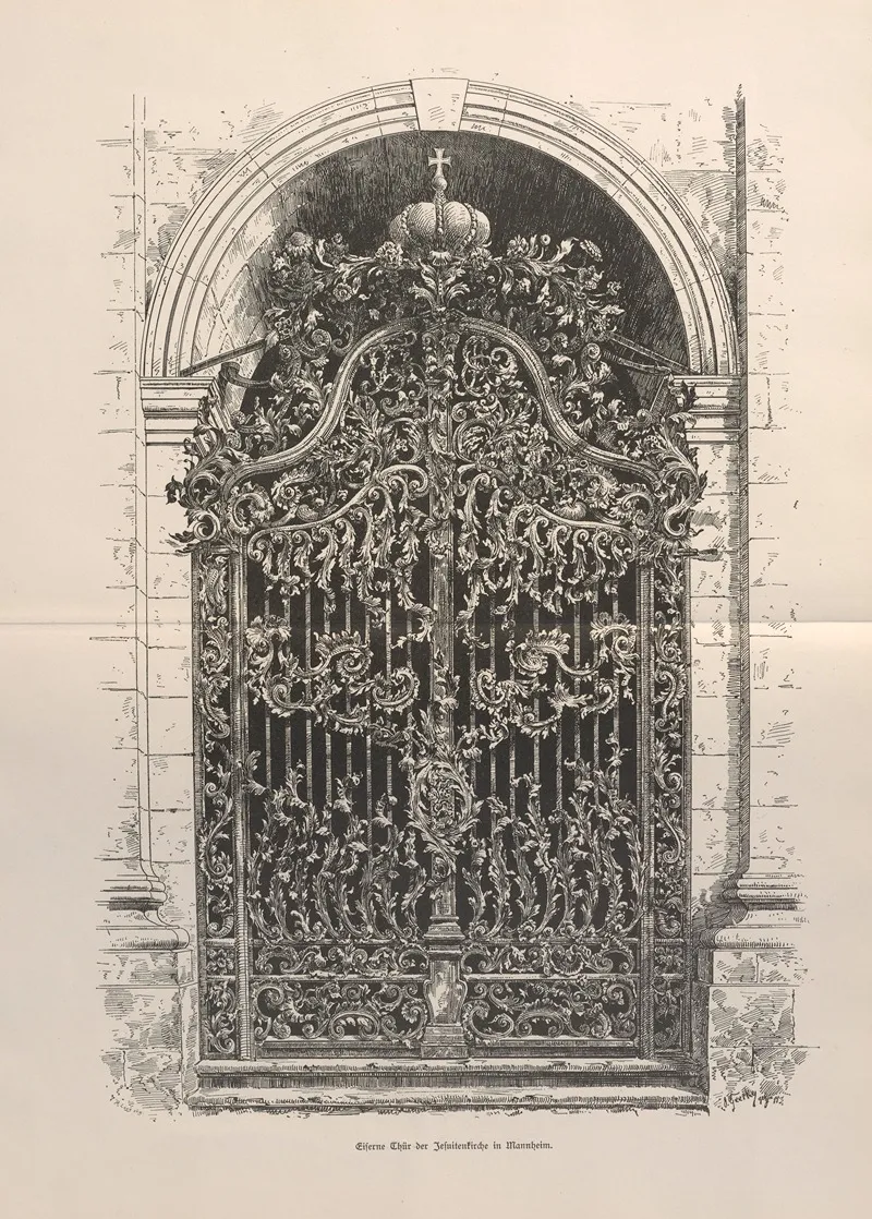 Eiserne Thure Der Jesuitenkirche In Mannheim Wall Art by Jakob von Falke - High-Resolution Digital Print