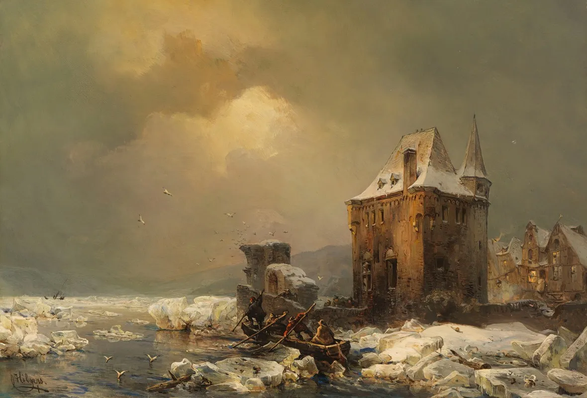 Eisfischer Am Wasserschloss