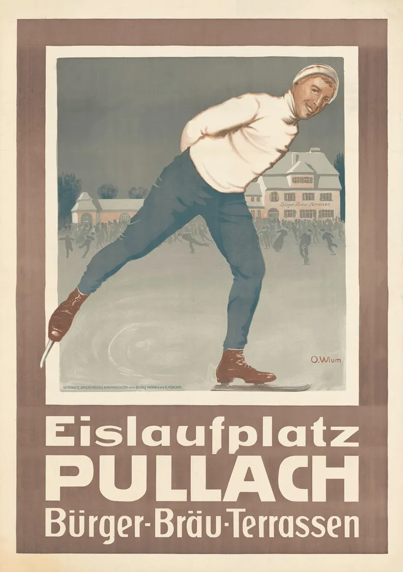 Eislaufplatz Pullach Burgerbrau Terrassen Wall Art by Otto Wium - High-Resolution Digital Print