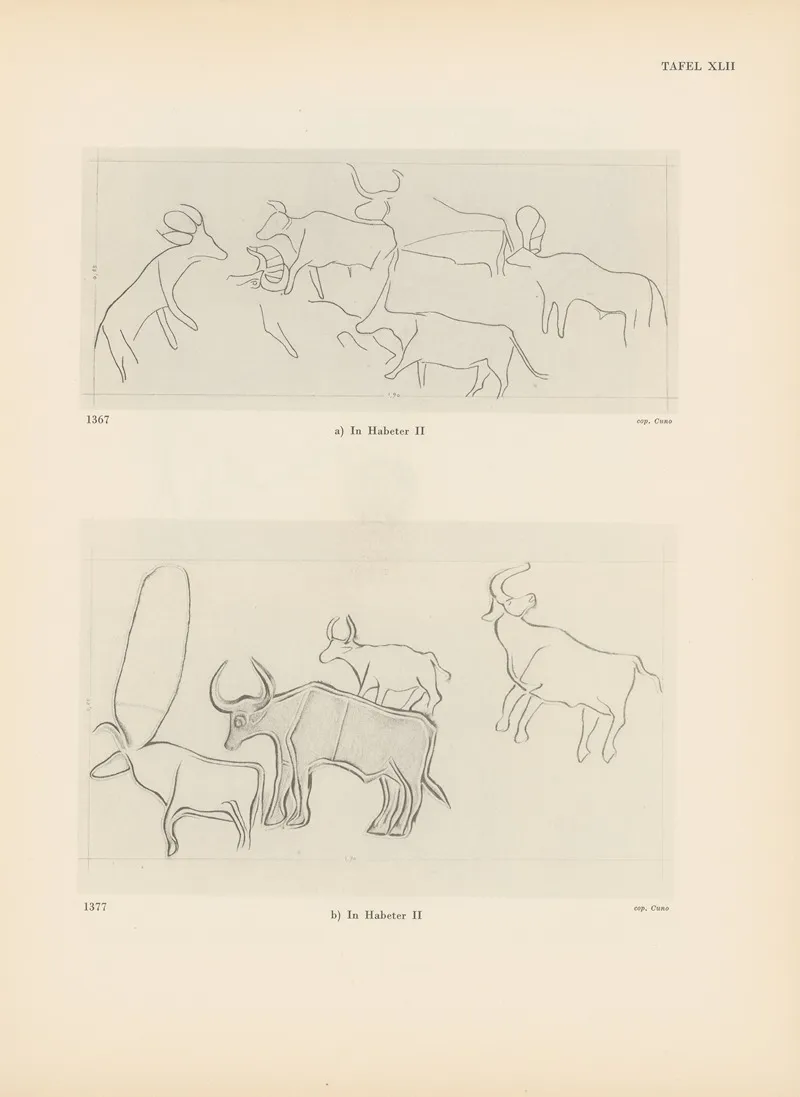 Ekade Ektab Die Felsbilder Fezzans Pl 40 Wall Art by Leo Frobenius - High-Resolution Digital Print