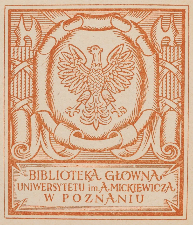 Ekslibris Biblioteki Uniwersytetu Adama Mickiewicza W Poznaniu Wersja Duza Wall Art by Jan Jerzy Wroniecki - High-Resolution Digital Print