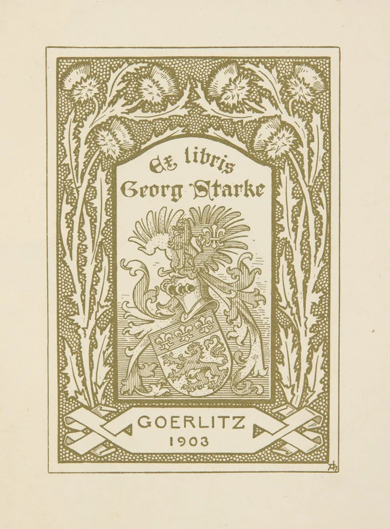 Ekslibris Georg Starke Goerlitz 2 Wall Art by Adolf Matthias Hildebrandt - High-Resolution Digital Print