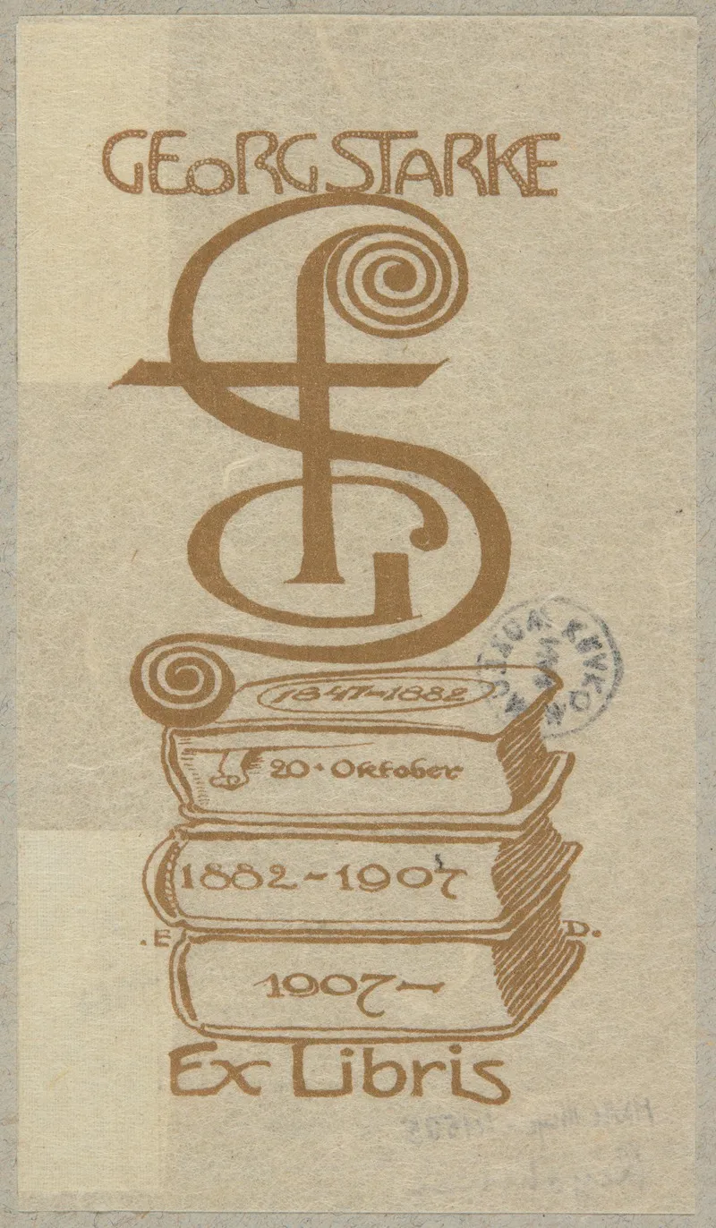 Ekslibris Georg Starke Goerlitz 3 Wall Art by Emil Doepler - High-Resolution Digital Print