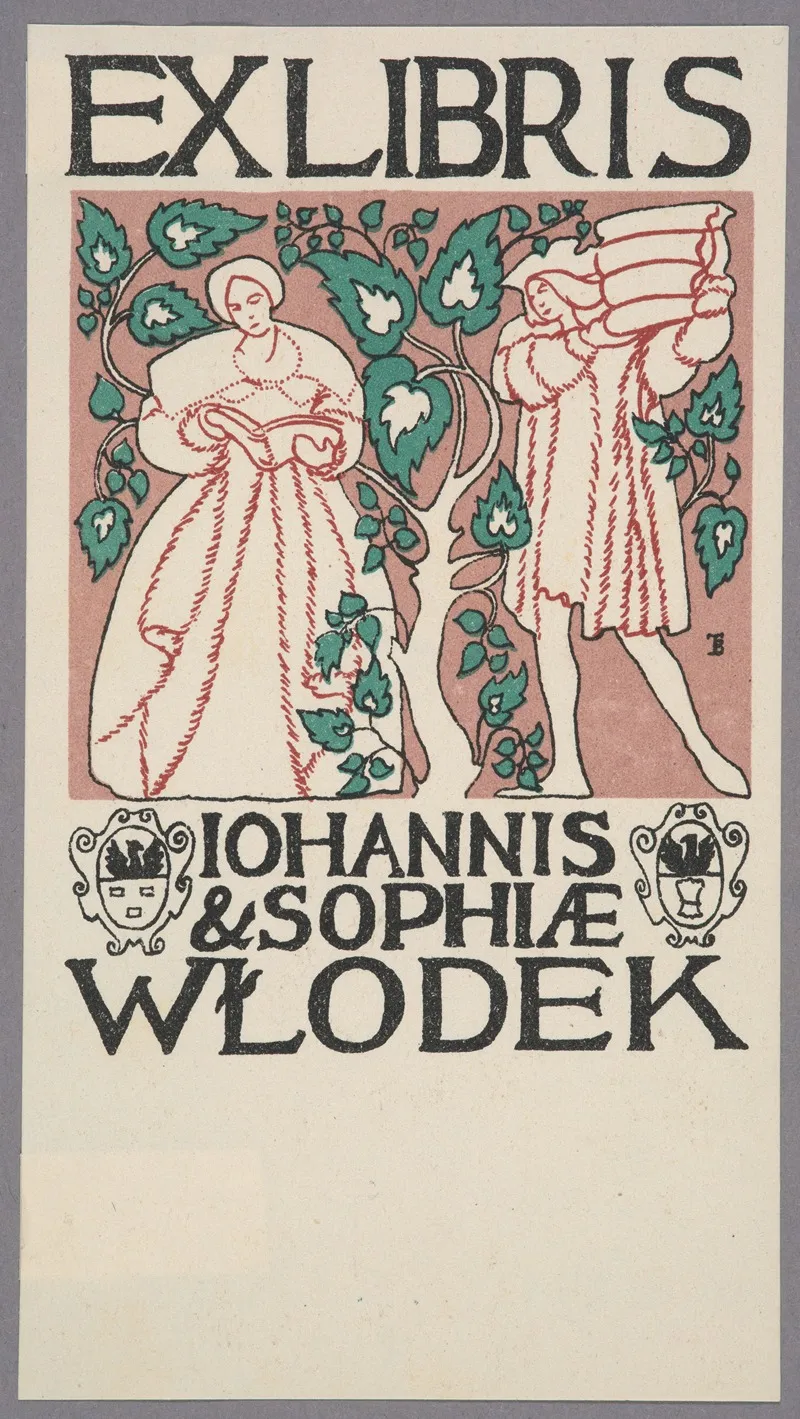 Ekslibris Jana Zdzislawa I Zofii Wlodkow Wall Art by Bohdan Treter - High-Resolution Digital Print