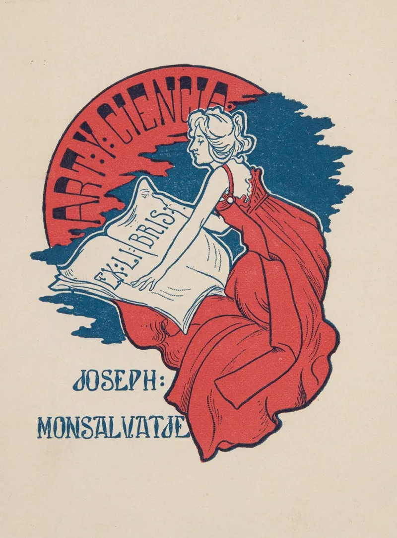 Ekslibris Joseph Monsalvatje 2 Wall Art by Rossend Aubert Cros - High-Resolution Digital Print