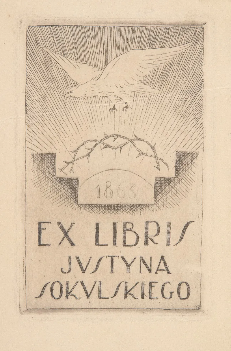 Ekslibris Justyna Sokulskiego 1872 1949 Wall Art by Jerzy Zygmunt Piwko - High-Resolution Digital Print