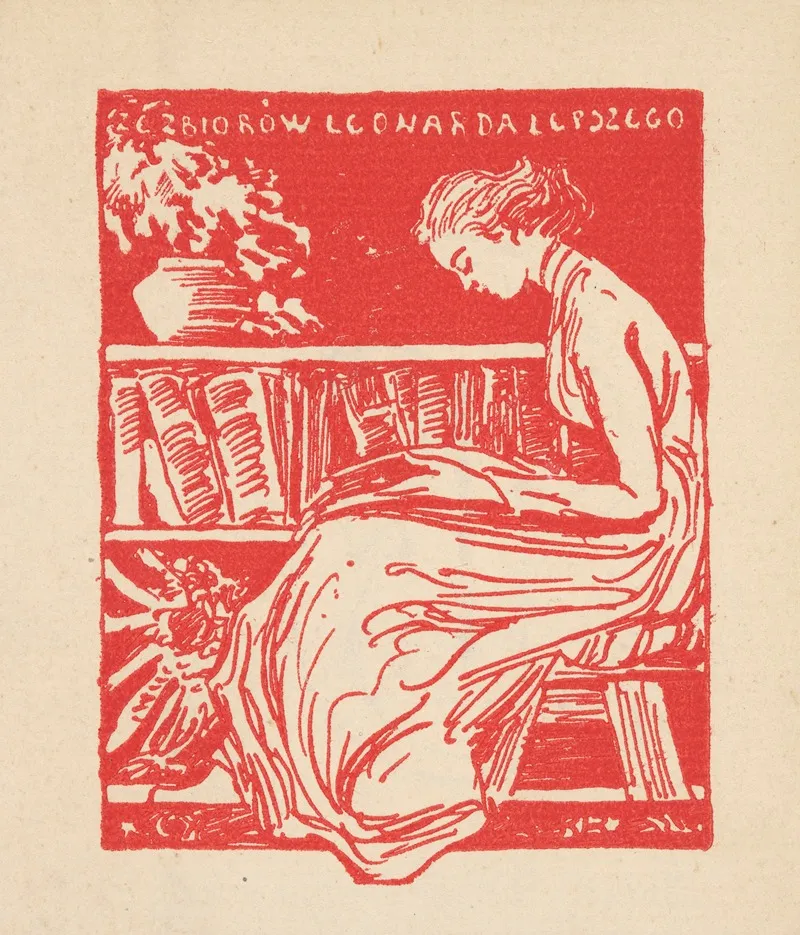 Ekslibris Leonarda Lepszego 1856 1937 Wall Art by Antoni Stanisław Procajłowicz - High-Resolution Digital Print