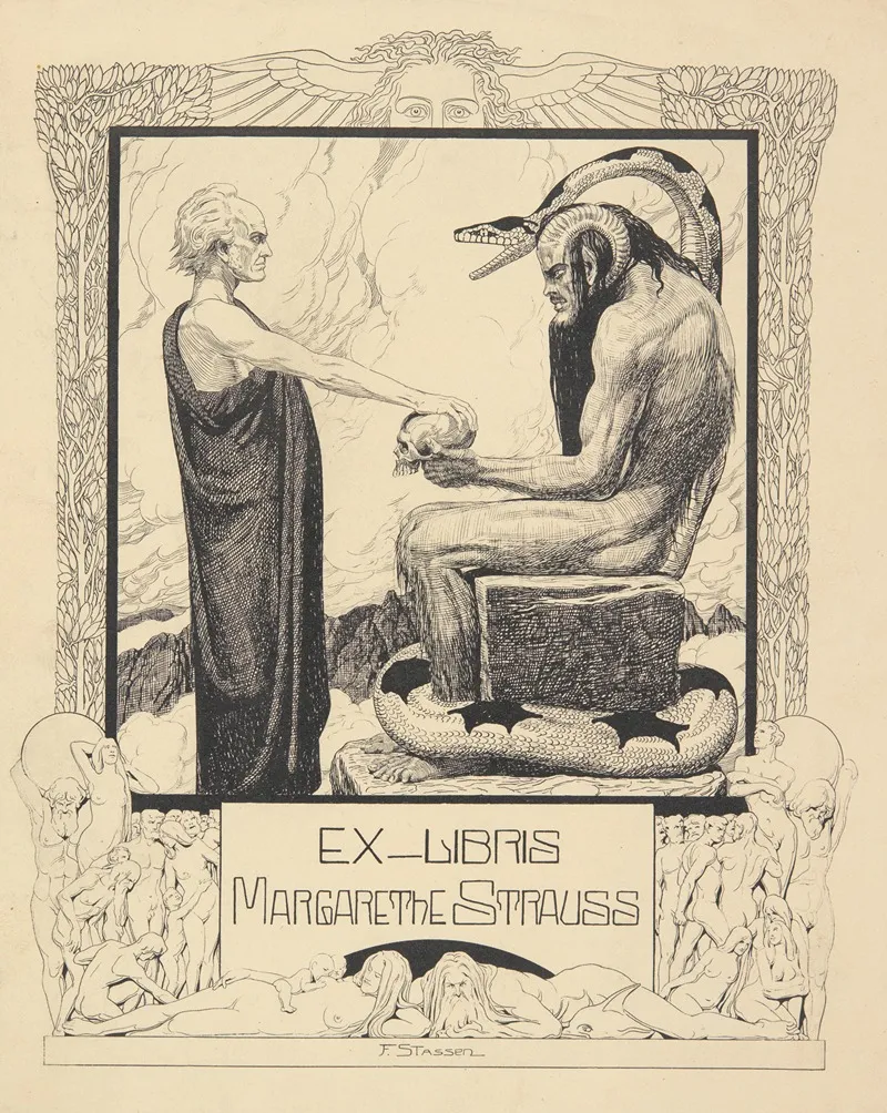 Ekslibris Margarethe Strauss Magdeburg 2 Wall Art by Franz Stassen - High-Resolution Digital Print