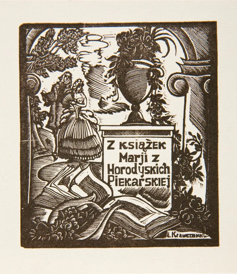 Ekslibris Marii Z Horodyskich Piekarskiej Wall Art by Aleksy Krawczenko - High-Resolution Digital Print