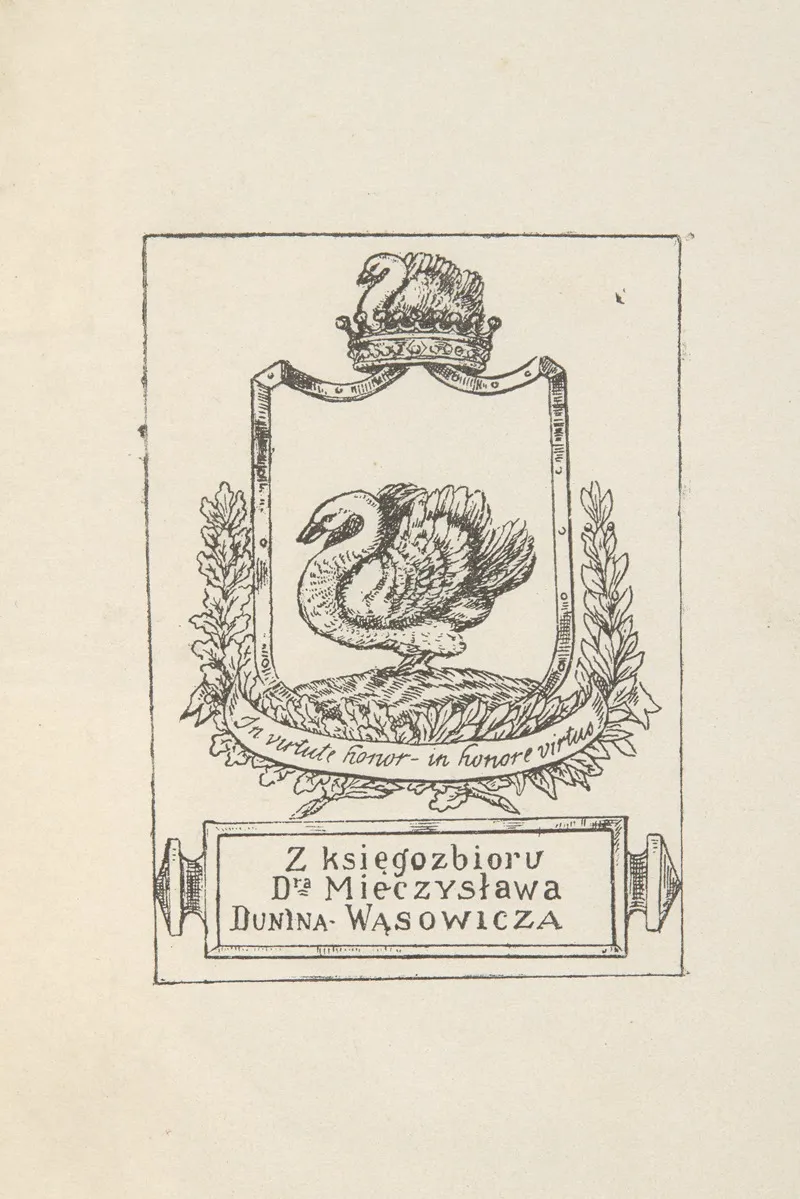 Ekslibris Mieczyslawa Dunin Wasowicza 1849 1913 Wall Art by Franciszek Kowaliszyn - High-Resolution Digital Print