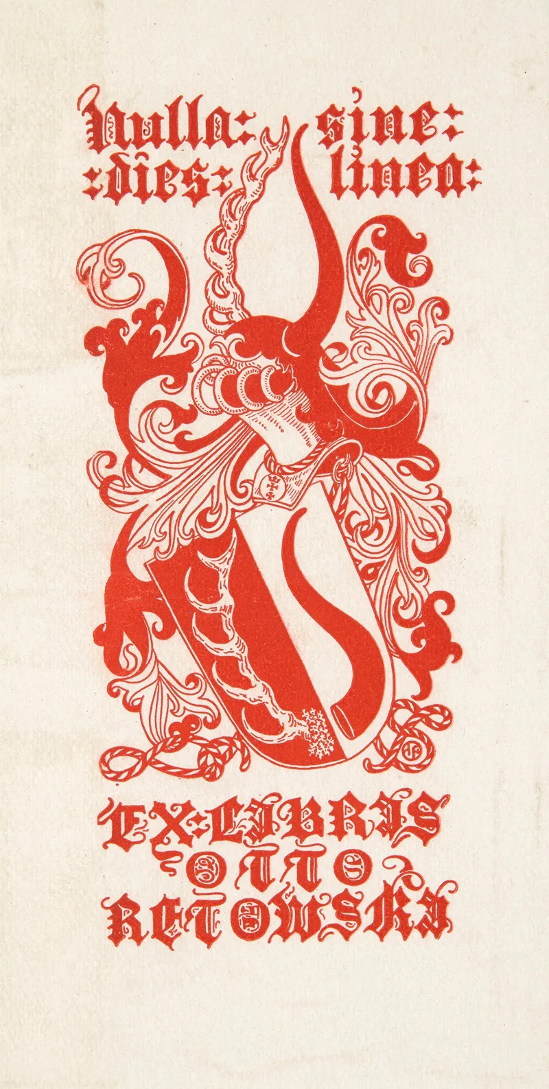 Ekslibris Ottona Retowskiego 1849 1925 Wall Art by Armin Magnus Conrad von Fölkersam - High-Resolution Digital Print