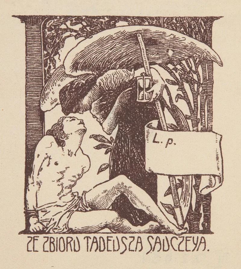 Ekslibris Tadeusza Sauczeya Wall Art by Karol Haniszewski - High-Resolution Digital Print