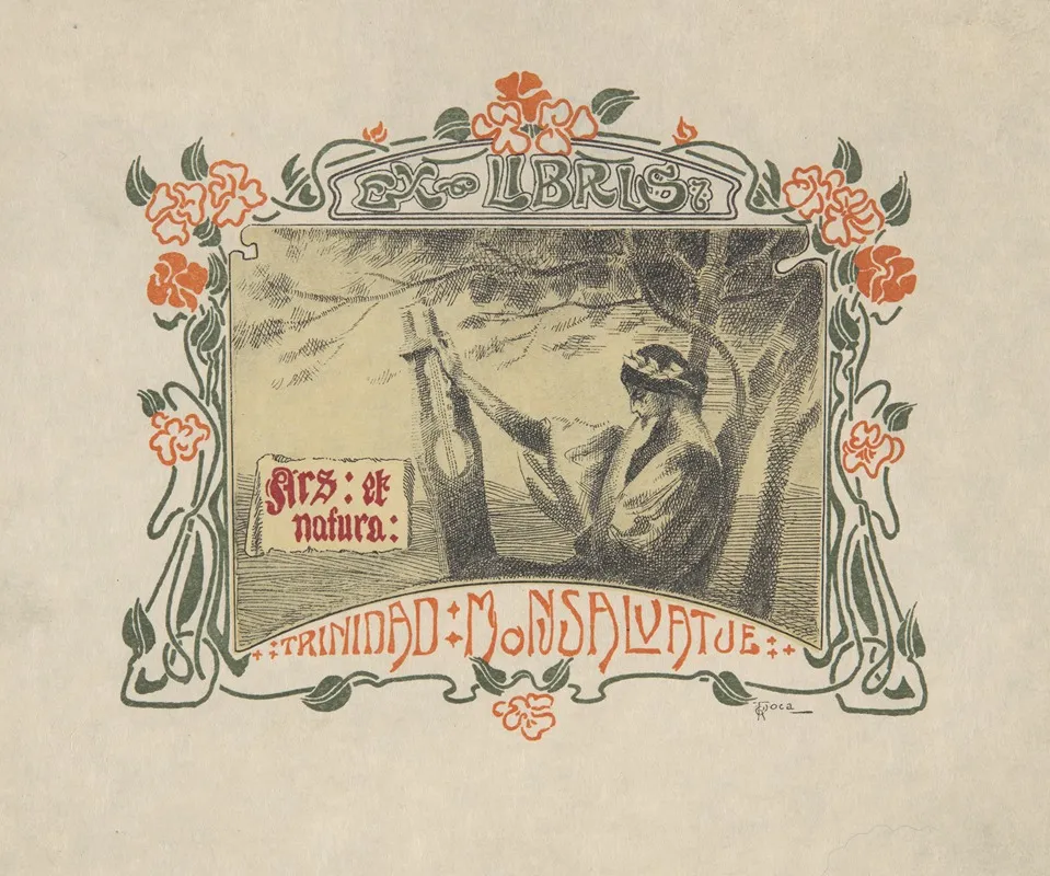 Ekslibris Trinidad Teurel Monsalvatje Fl Ca 1903 Ca 1911