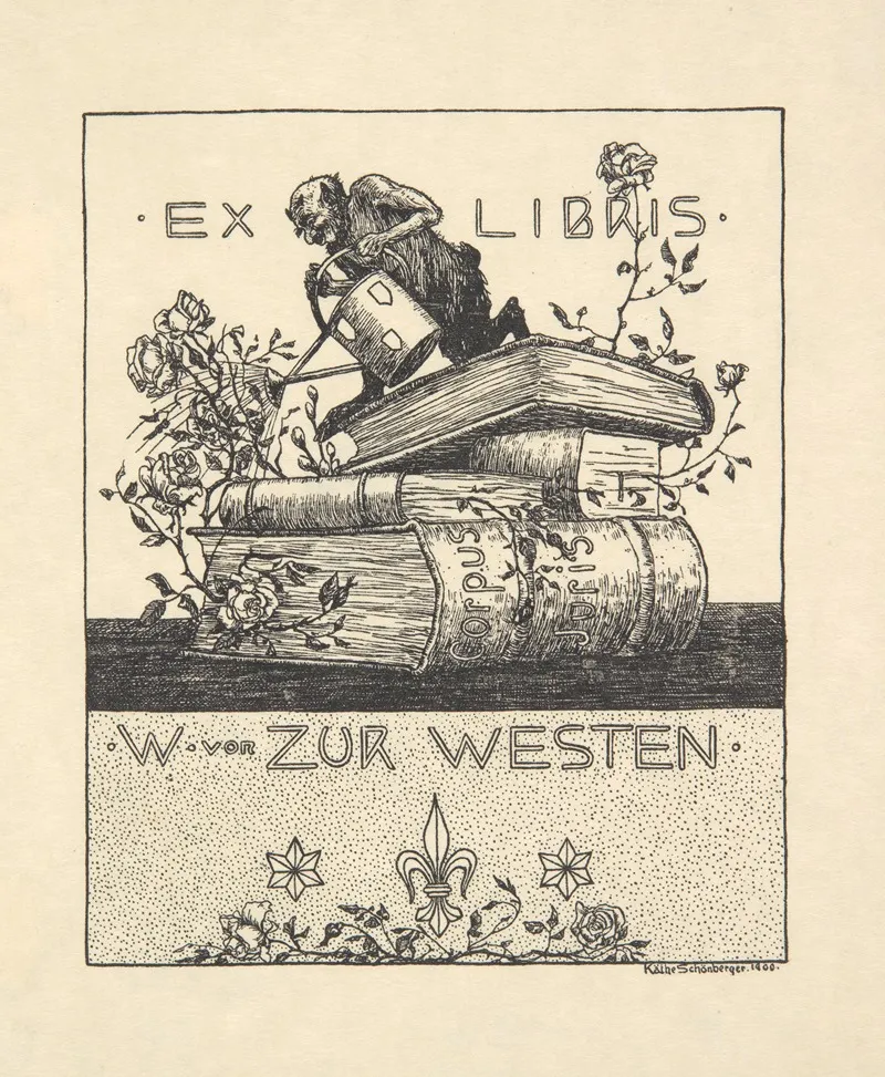 Ekslibris Walter Von Zur Westen 1871 1948 4 Wall Art by Käthe Olshausen-Schönberger - High-Resolution Digital Print