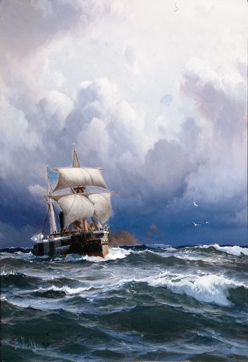 El Almirante Brown Llegando A Puerto Wall Art by Eduardo de Martino - High-Resolution Digital Print