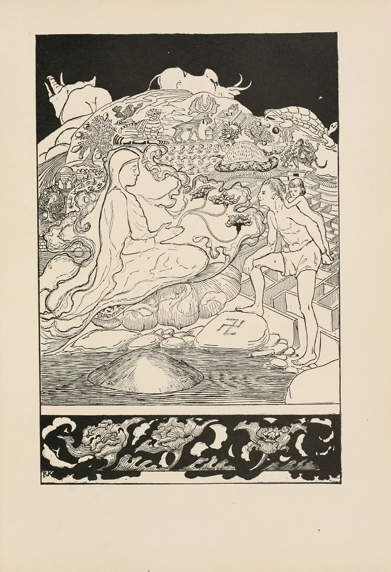 Elder Magician Talking To The Man And His Daughter Wall Art by Rudyard Kipling - High-Resolution Digital Print