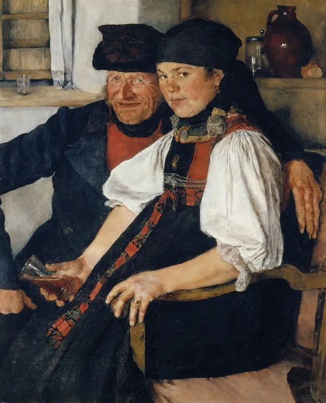 Elderly Farmer And Young Girl