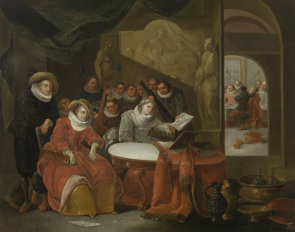 Elegant Company Wall Art by François Xaver Henri Verbeeck - High-Resolution Digital Print