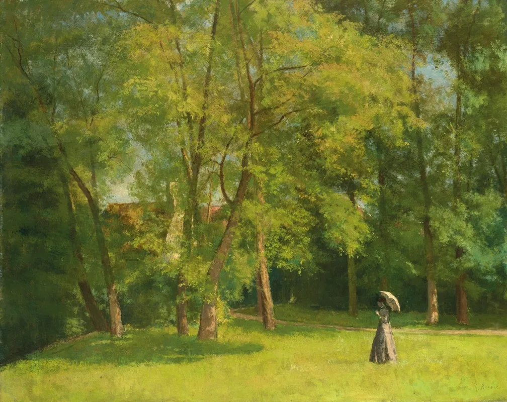 Elegante Au Parc Wall Art by Henri Stanislas Rouart - High-Resolution Digital Print