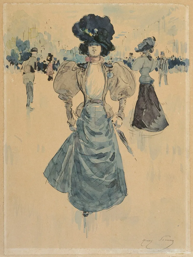 Elegante Sur Un Boulevard 2 Wall Art by Henri Somm - High-Resolution Digital Print