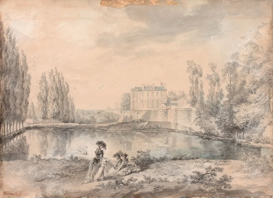 Elegantes Dans Le Parc Du Chateau De Villette