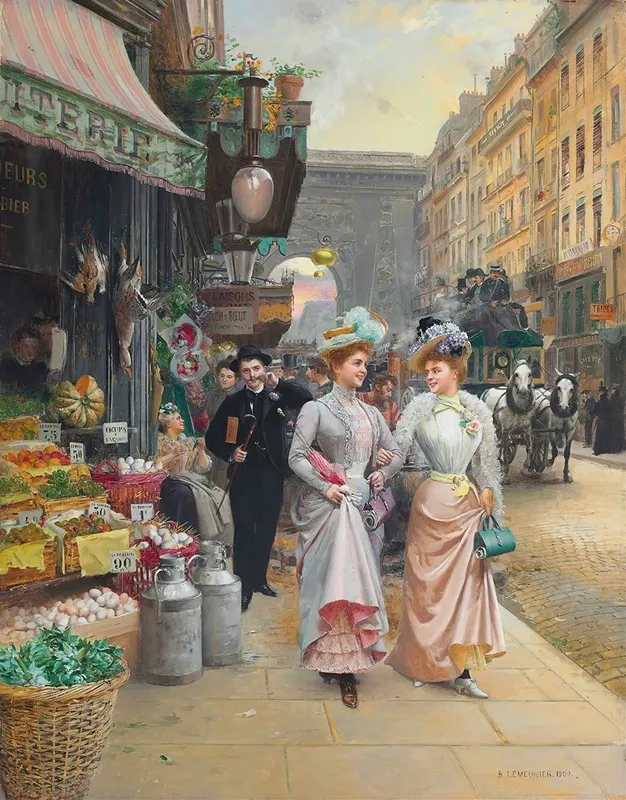 Elegantes En Promenade Wall Art by Basile Lemeunier - High-Resolution Digital Print