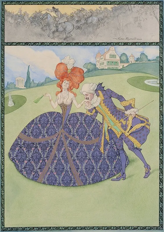 Elegantes Paar Im Garten Servir Le Roi Servir Les Dames Wall Art by Carl Fischer-Köystrand - High-Resolution Digital Print