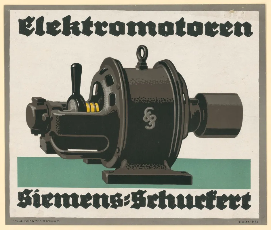Elektromotoren Siemens Schuckert Wall Art by Hollerbaum &amp; Schmidt - High-Resolution Digital Print