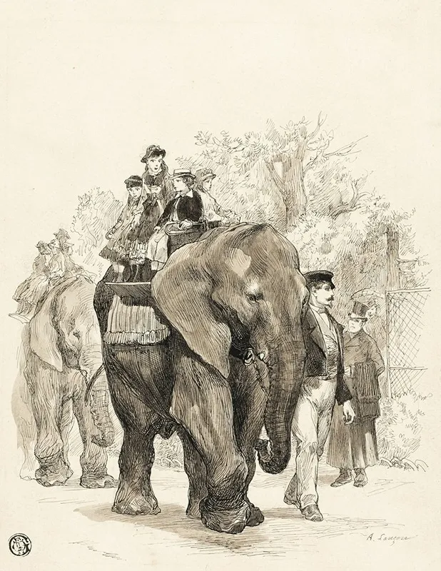 Elephant With Riders In Jardin Des Plantes Paris