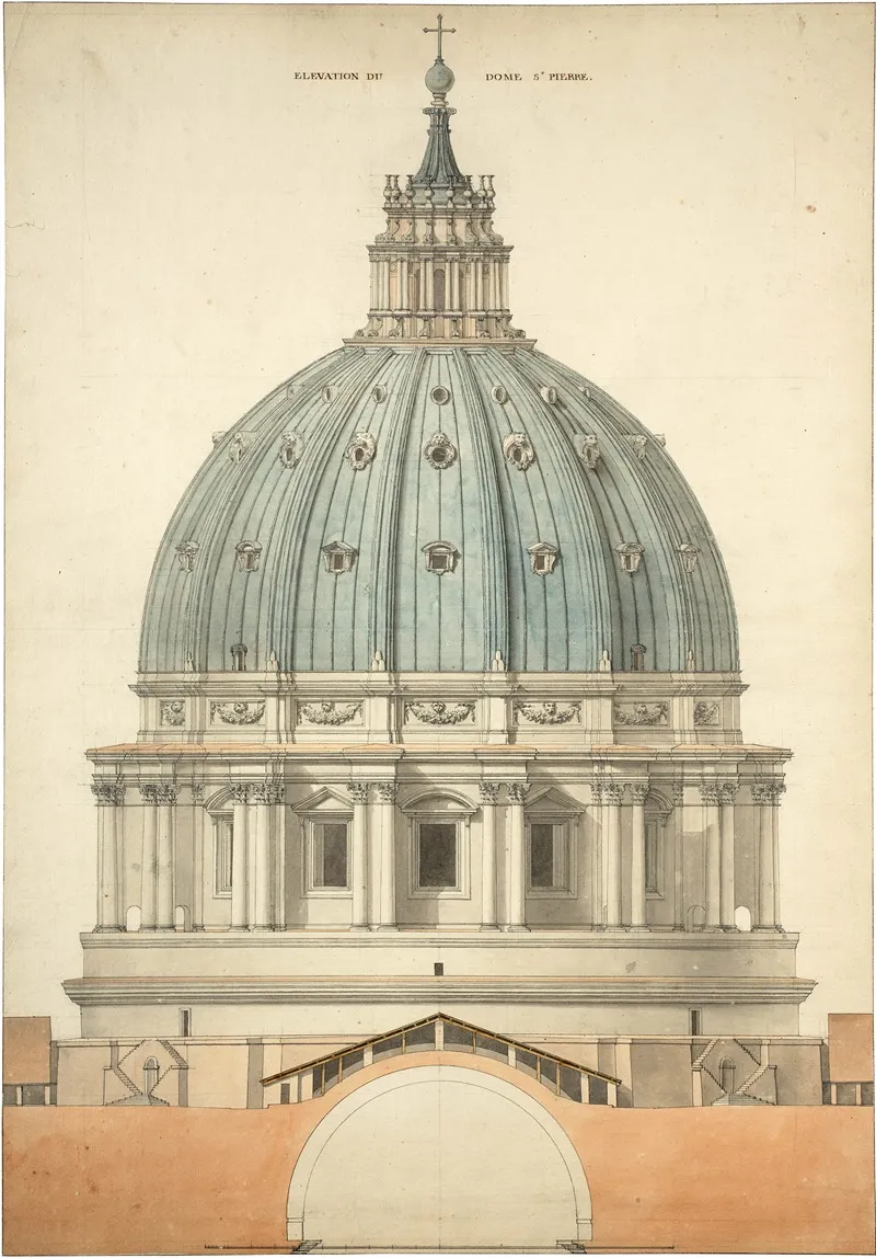 Elevation Du Dome St Pierre 2 Wall Art by Antoine-Laurent-Thomas Vaudoyer - High-Resolution Digital Print