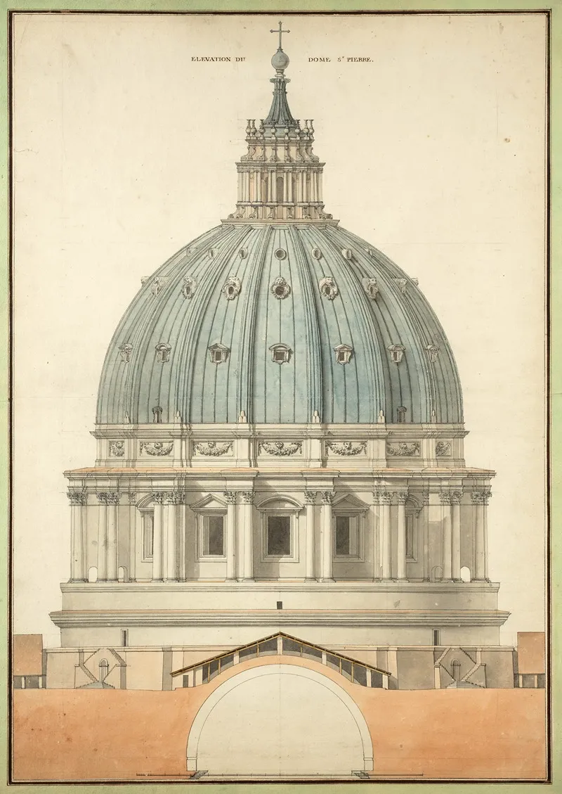 Elevation Du Dome St Pierre Wall Art by Antoine-Laurent-Thomas Vaudoyer - High-Resolution Digital Print