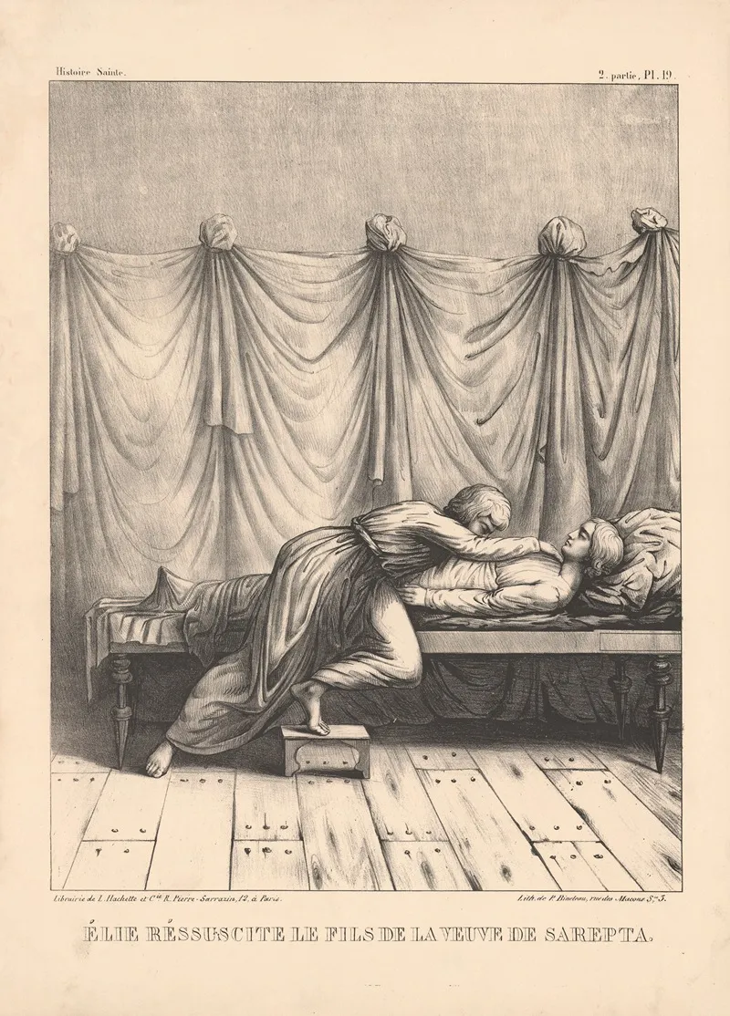 Elie Ressuscite Le Fils De La Veuve De Sarepta Wall Art by P. Bineteau - High-Resolution Digital Print