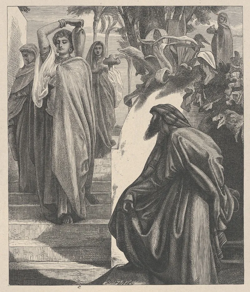 Eliezer And Rebekah Wall Art by Frederic Leighton - High-Resolution Digital Print