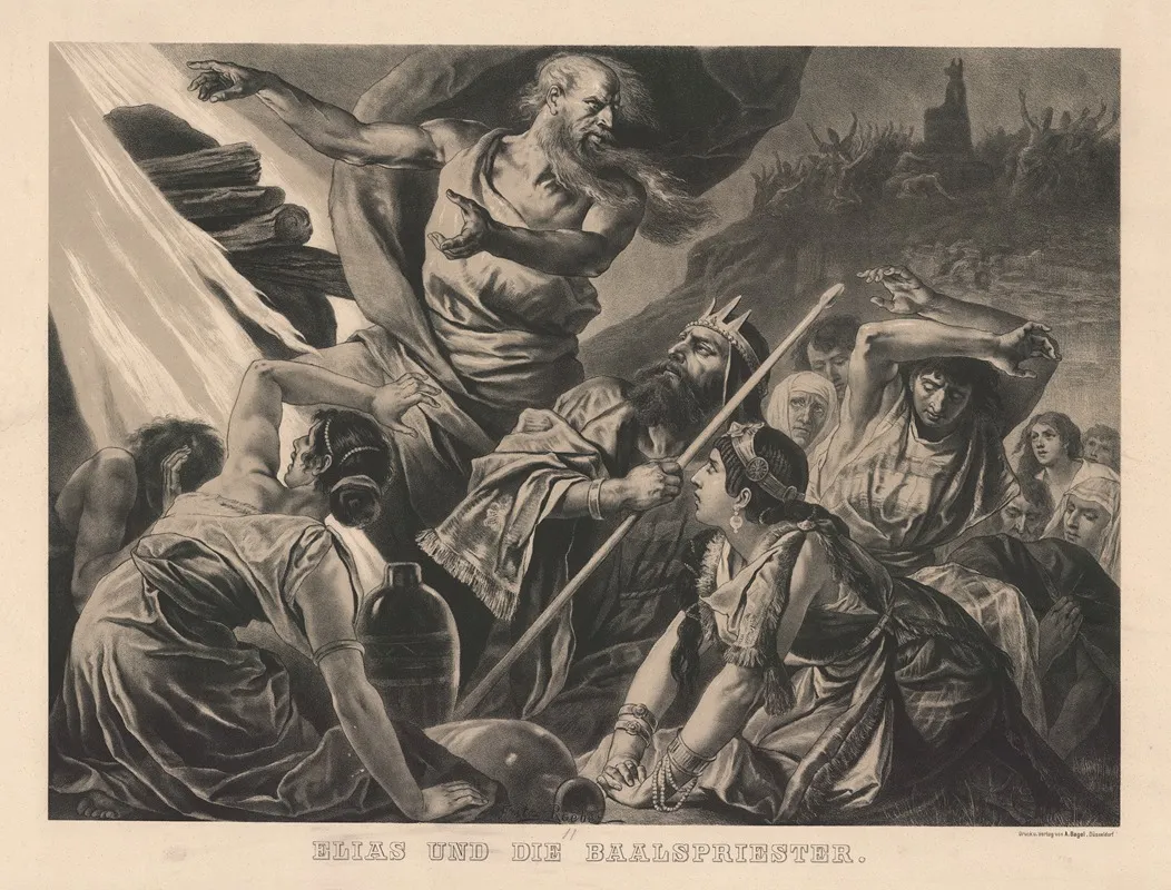 Elijah And The Priests Of Baal Wall Art by Fritz Roeber - High-Resolution Digital Print