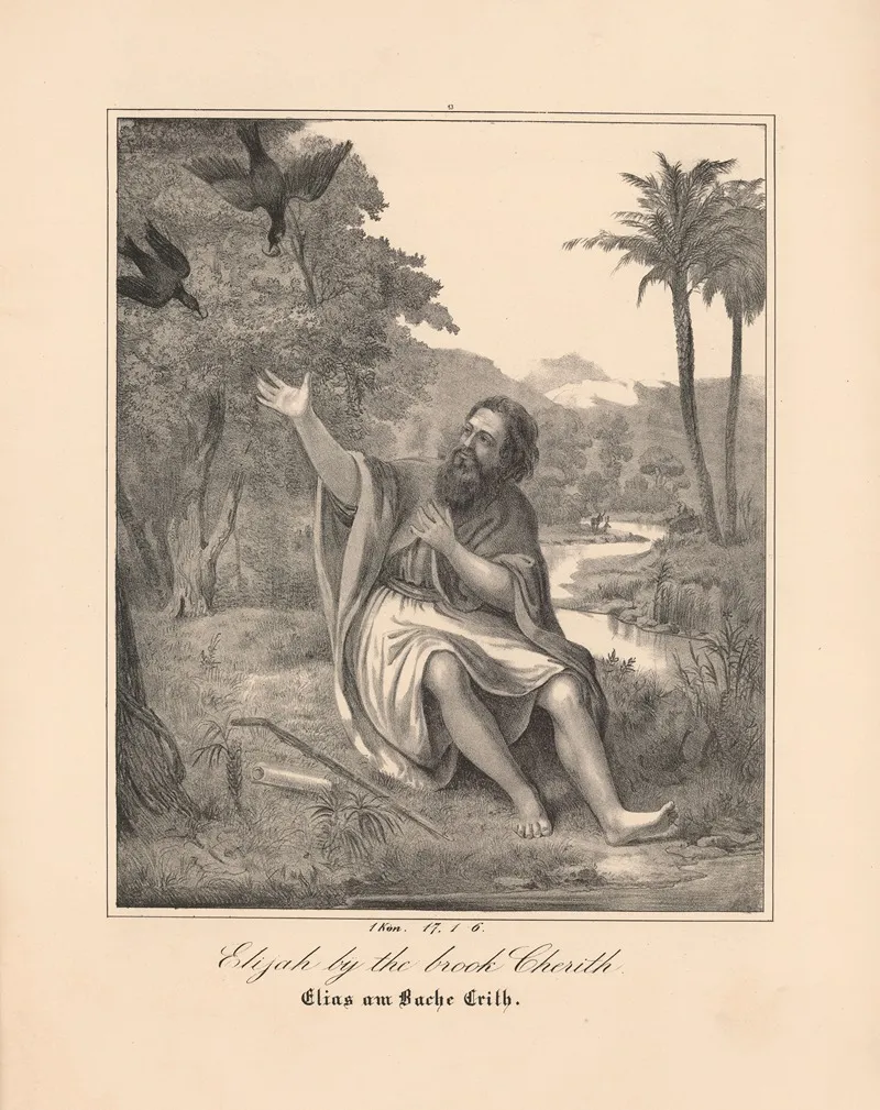 Elijah By The Brook Cherith Wall Art by Johann Baptist Sonderland - High-Resolution Digital Print