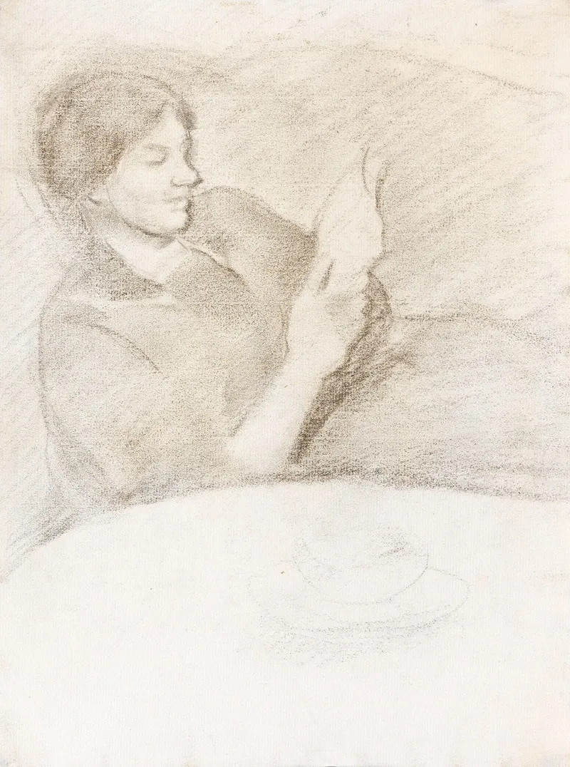 Elisabeth Mit Tasse Lesend