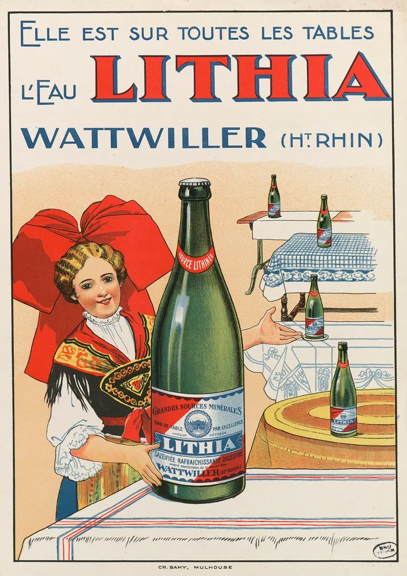 Elle Est Sur Toutes Les Tables Leau Lithia Wattwiller Haut Rhin Wall Art by Charles Bahy - High-Resolution Digital Print