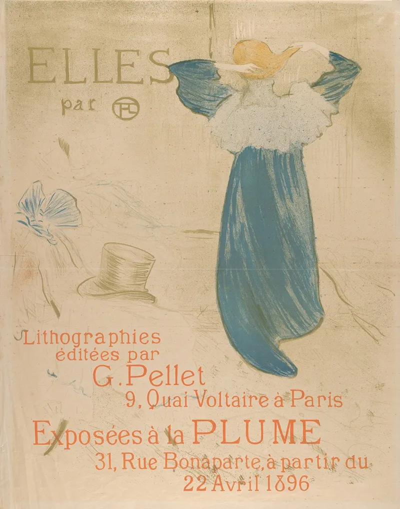 Elles Poster For 1896 Exhibition At La Plume by Henri de Toulouse-Lautrec - High-Resolution Digital Print