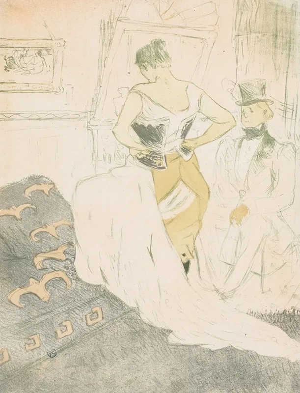 Elles Woman In A Corset 2 Wall Art by Henri de Toulouse-Lautrec - High-Resolution Digital Print