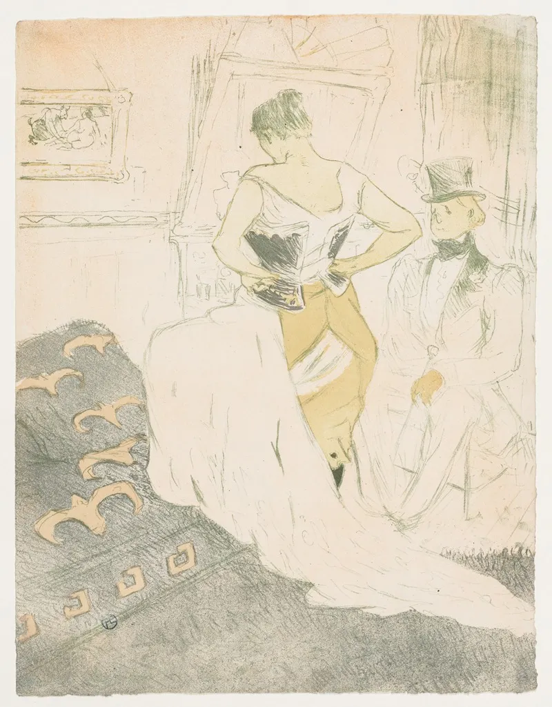Elles Woman In A Corset Wall Art by Henri de Toulouse-Lautrec - High-Resolution Digital Print