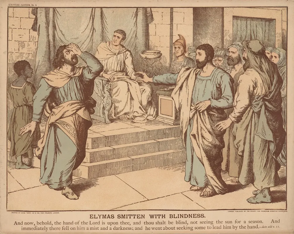 Elymas Smitten With Blindness Wall Art by W. Gunston - High-Resolution Digital Print