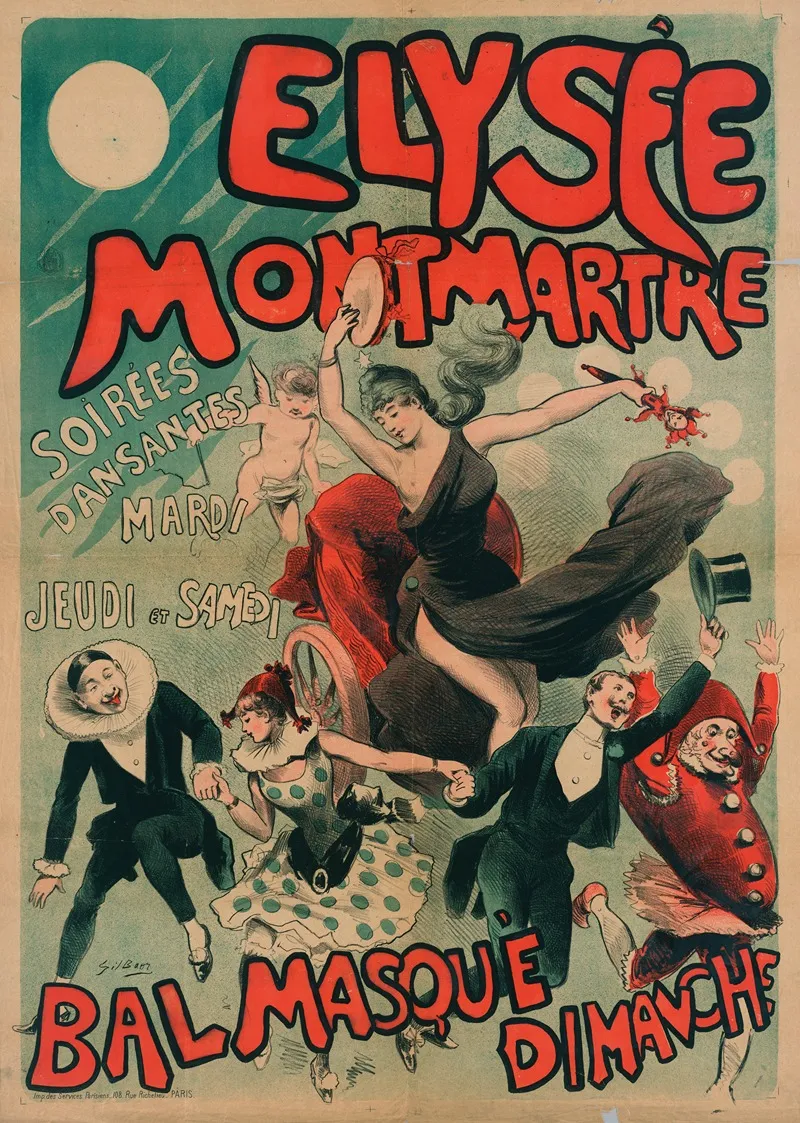 Elysee Montmartre Soirees Dansantes Mardi Jeudi Et Samedi Bal Masque Dimanche 2 Wall Art by Gil Baer - High-Resolution Digital Print