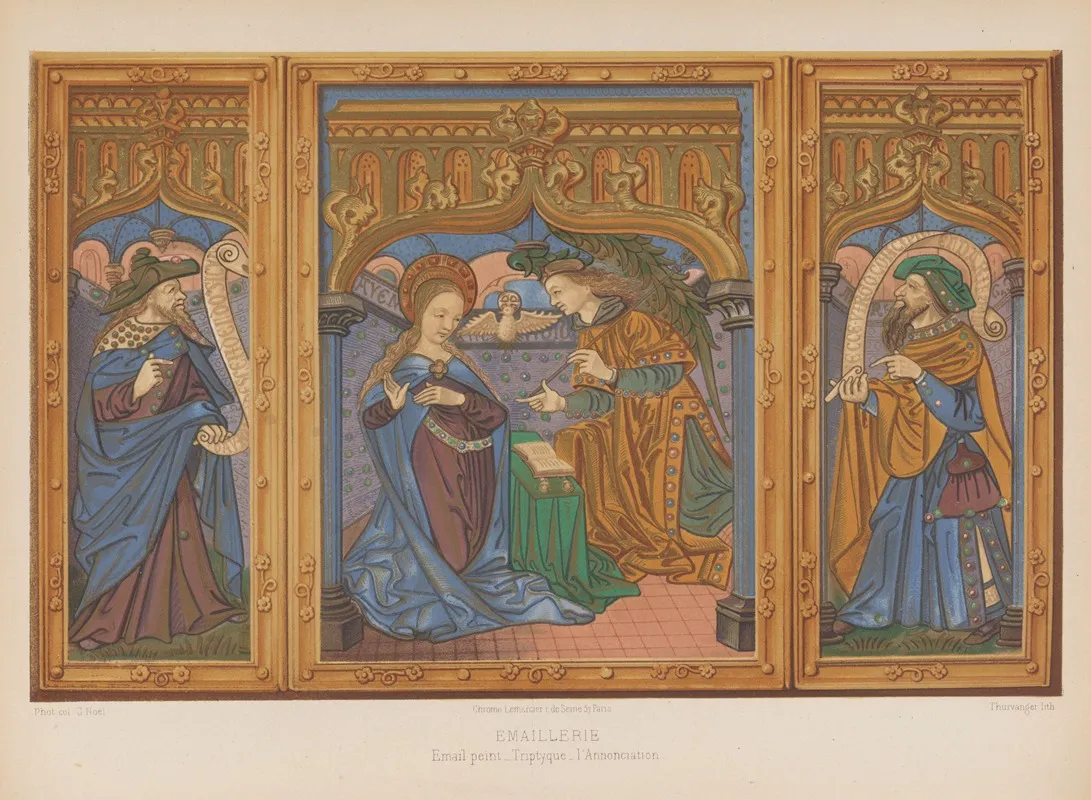 Email Peint Triptique Lannonciation Wall Art by Joseph Rose Lemercier - High-Resolution Digital Print